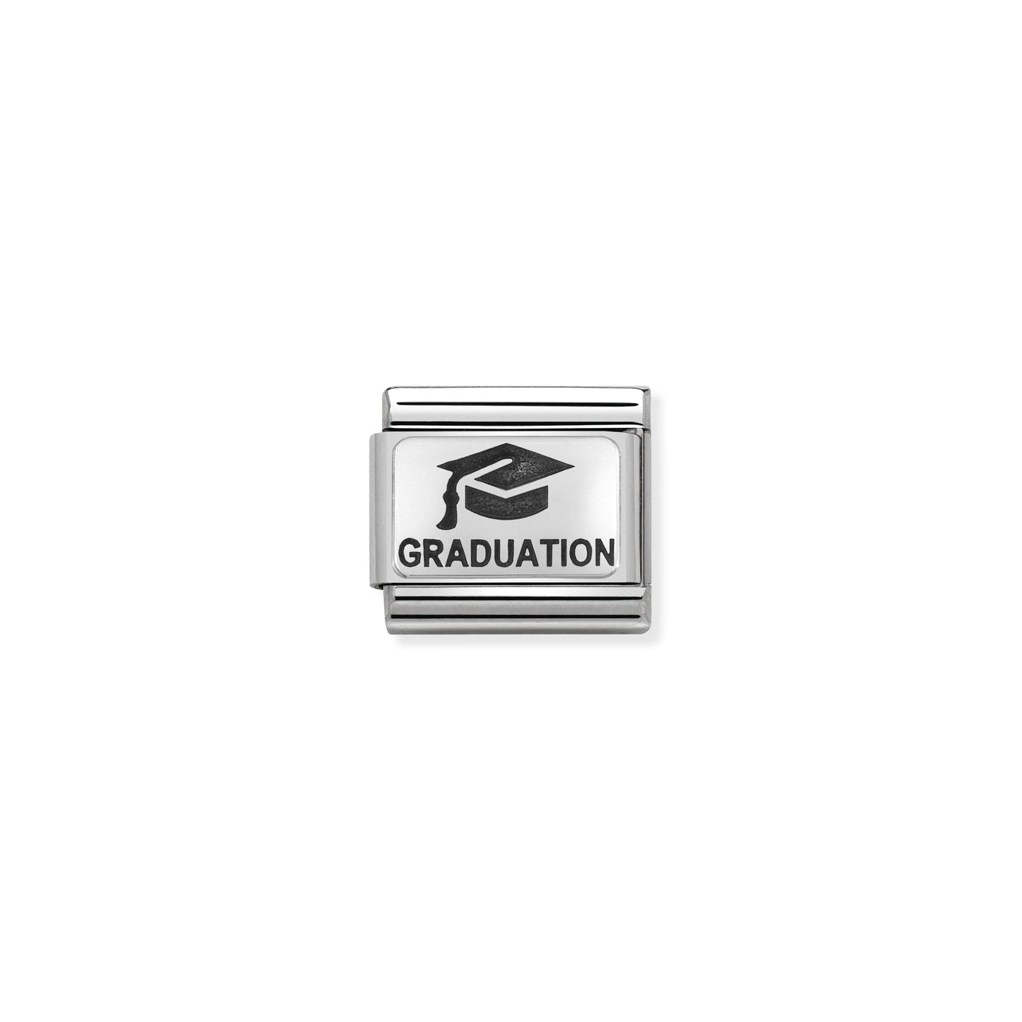Composable Classic OXYDISED PLATES 2 in steel and 925 silver (02_Graduation with hat)