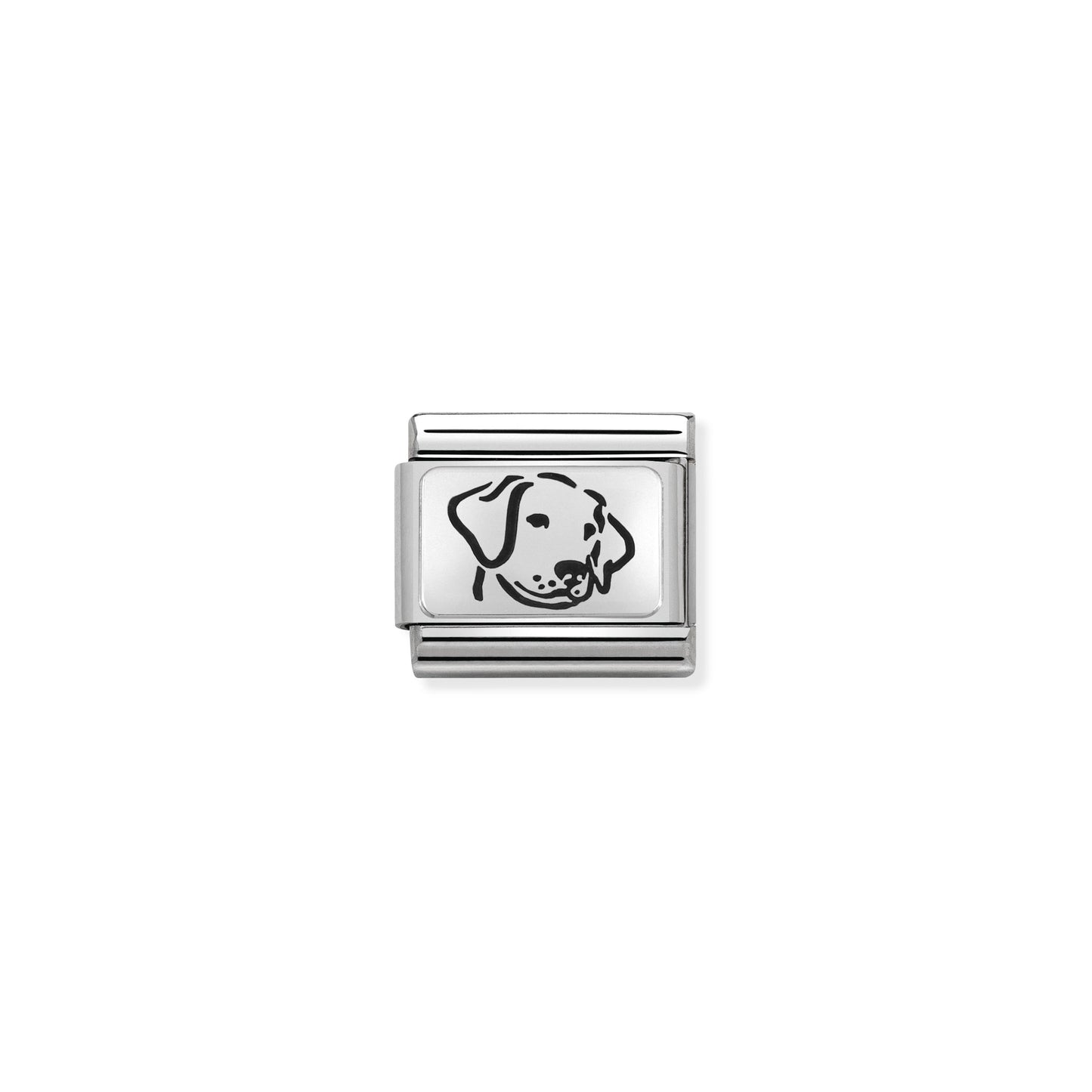 Composable Classic OXYDISED PLATES 2 in steel and 925 silver (06_Dog)