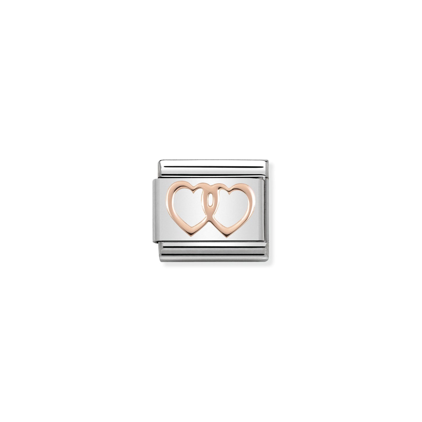 Composable Classic SYMBOLS stainless steel and 9k rose gold (08_Double Hearts)