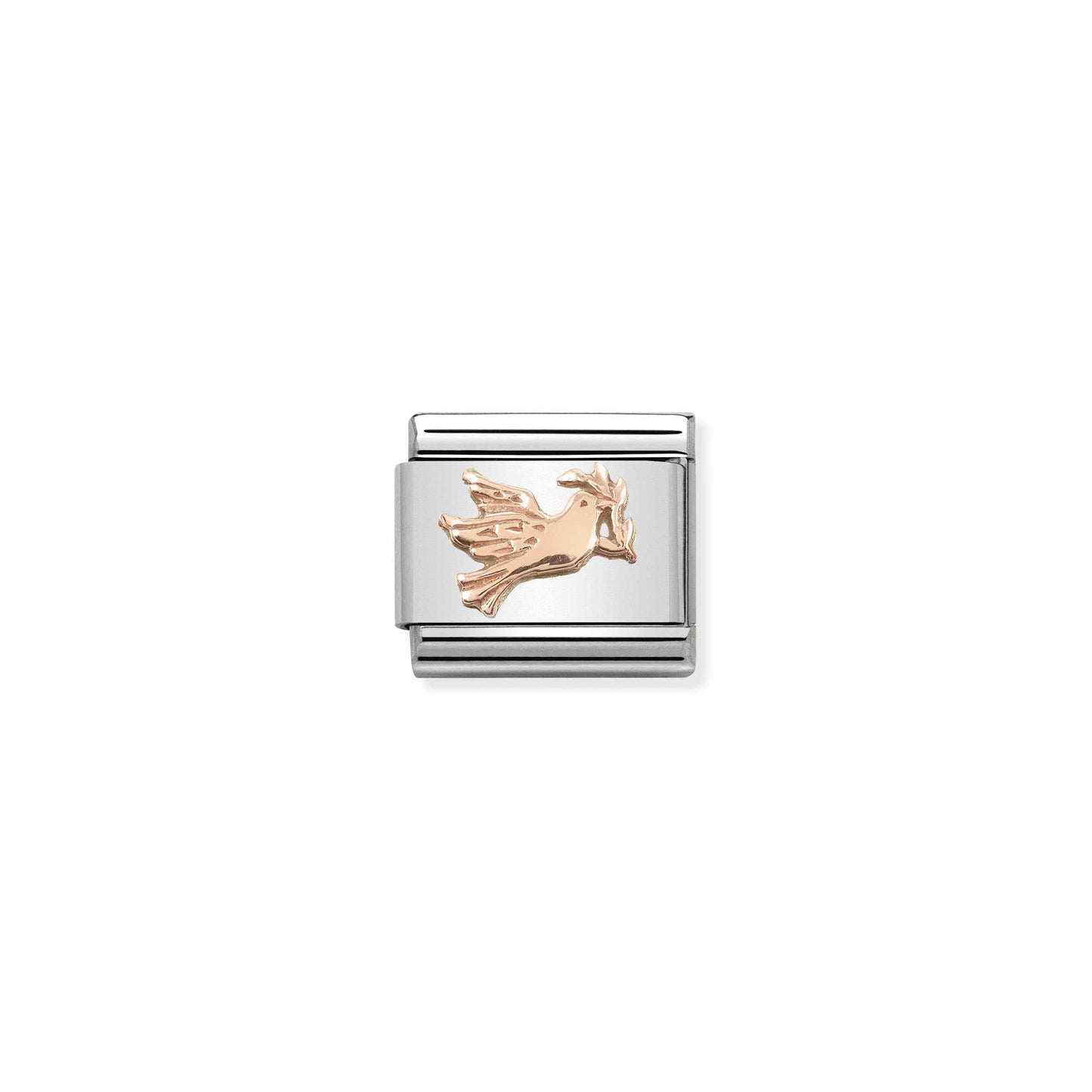 Composable Classic RELIEF SYMBOLS stainless steel and 9k rose gold (17_Dove)