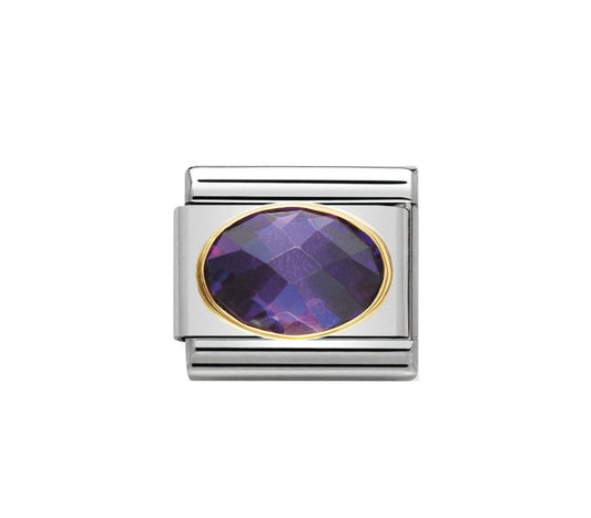 Nomination Classic 18ct Gold & Violet CZ Charm