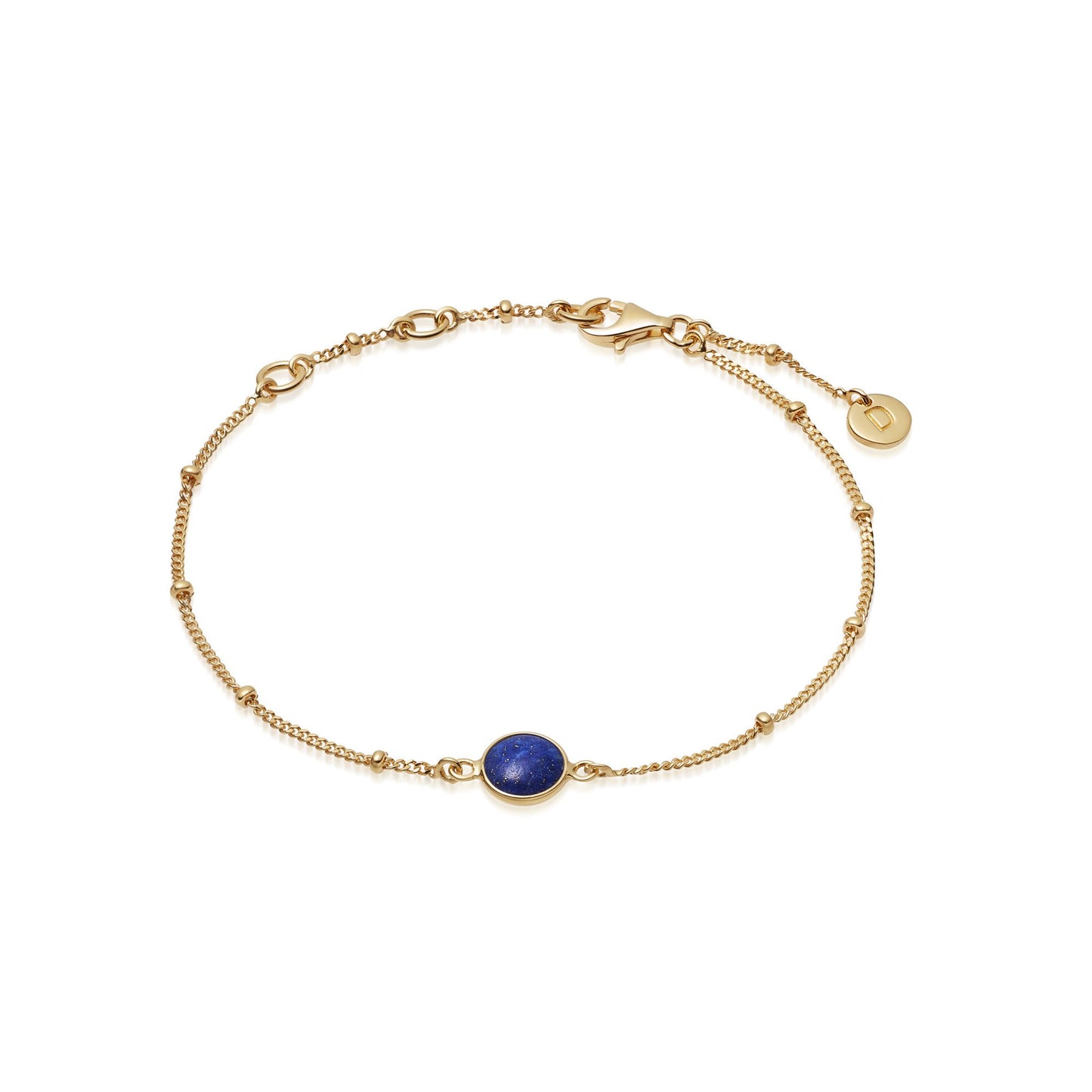 Daisy London LAPIS HEALING STONE BOBBLE BRACELET 18ct Gold Plate HBR1004_GP