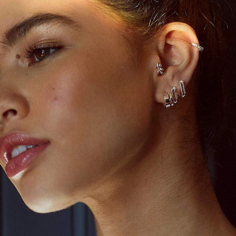 Dolly Huggie Hoop Earrings Silver HUG04_SLV