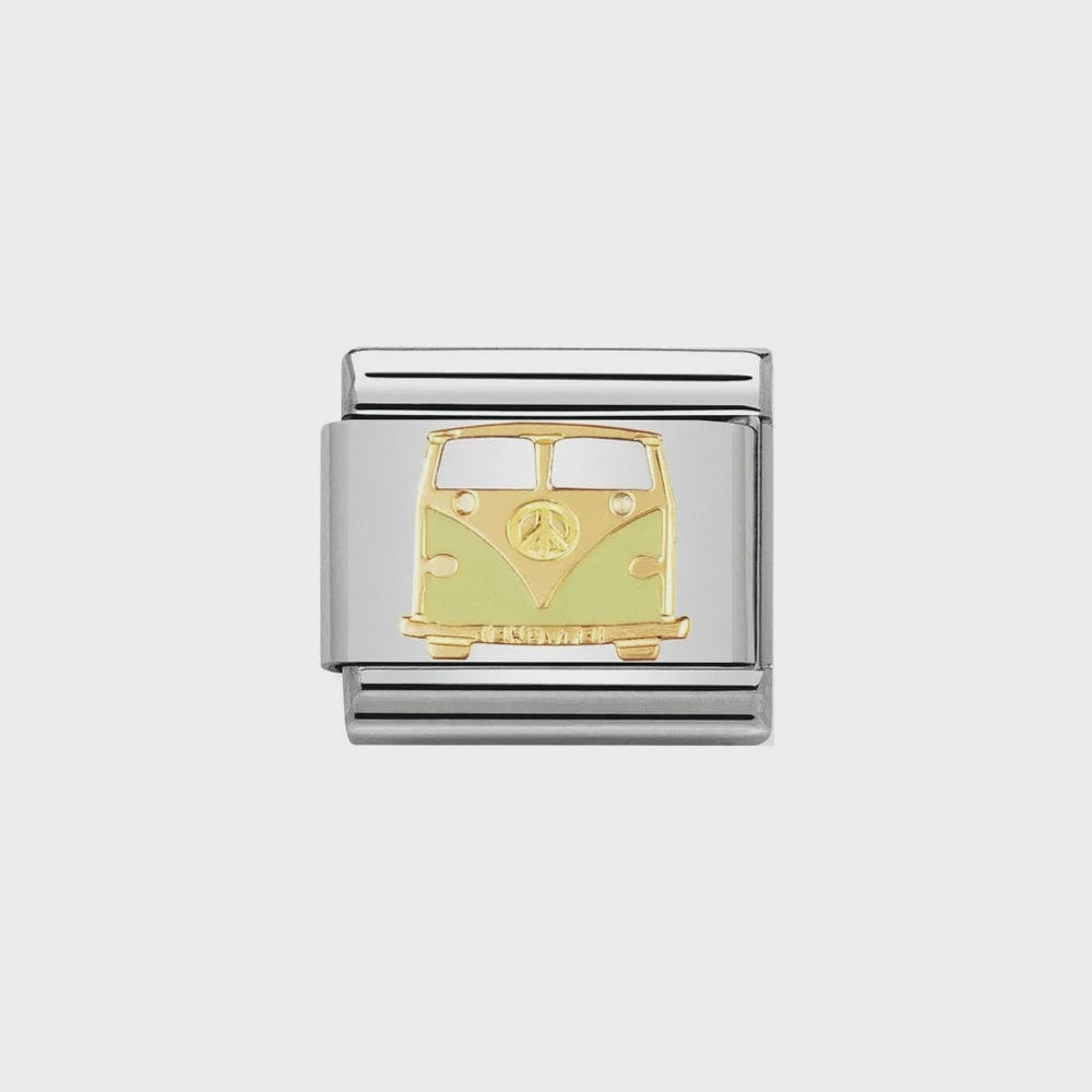 COMPOSABLE Classic Gold & Green Camper Van Charm