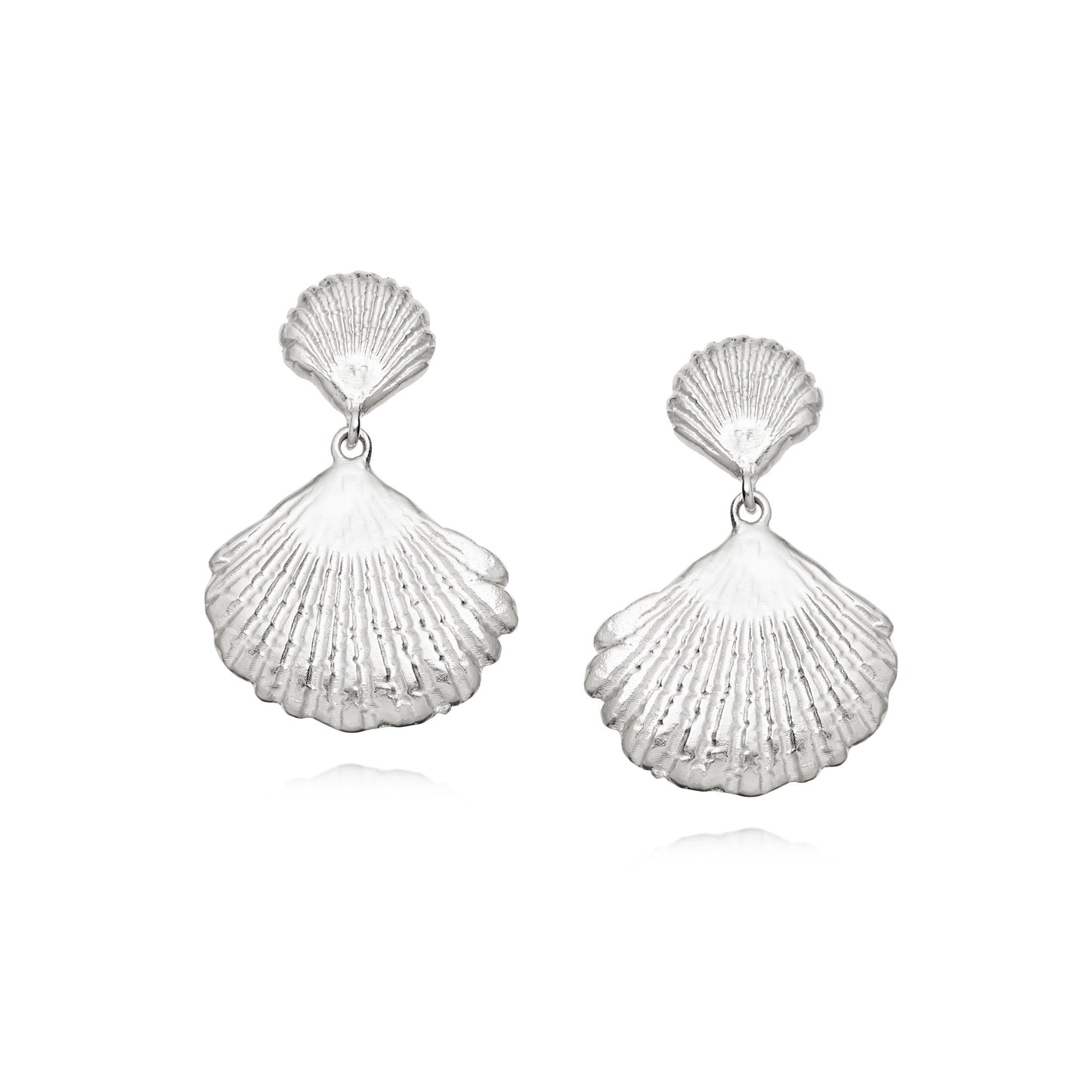 ISLA DOUBLE SHELL EARRINGS Sterling Silver SE07_SLV