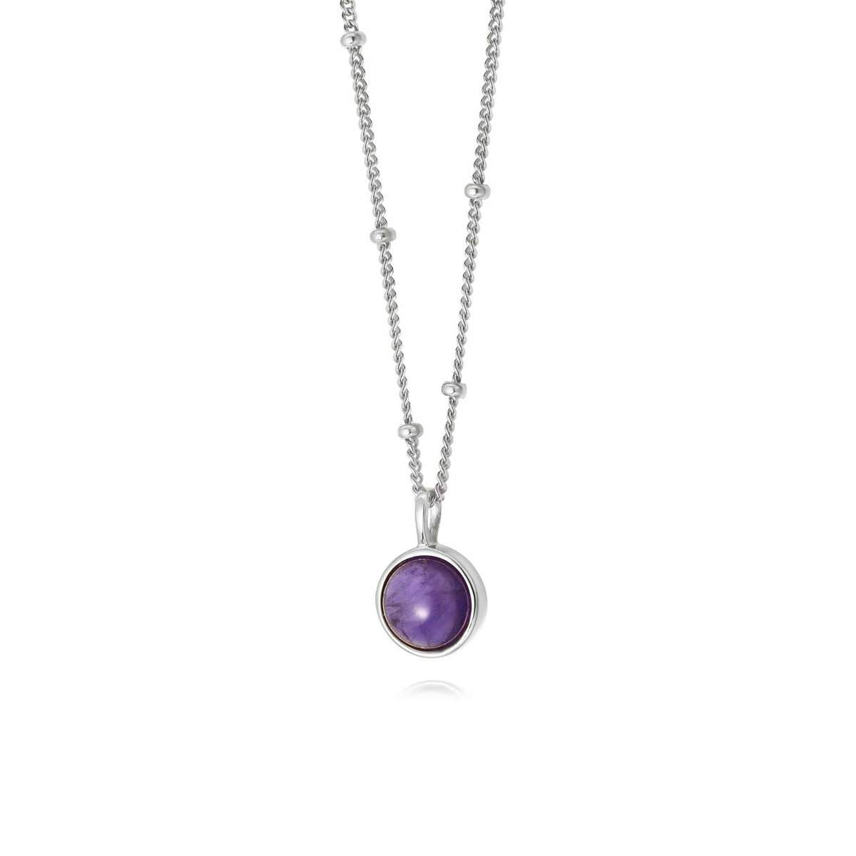Daisy Amethyst Healing Stone Necklace HN1002_SLV