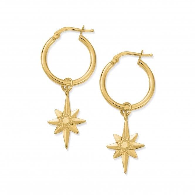 Gold Lucky Star Hoop