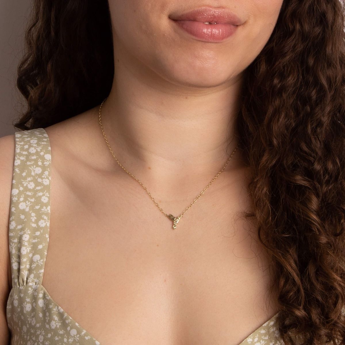 9ct gold Hummingbird motif Necklace