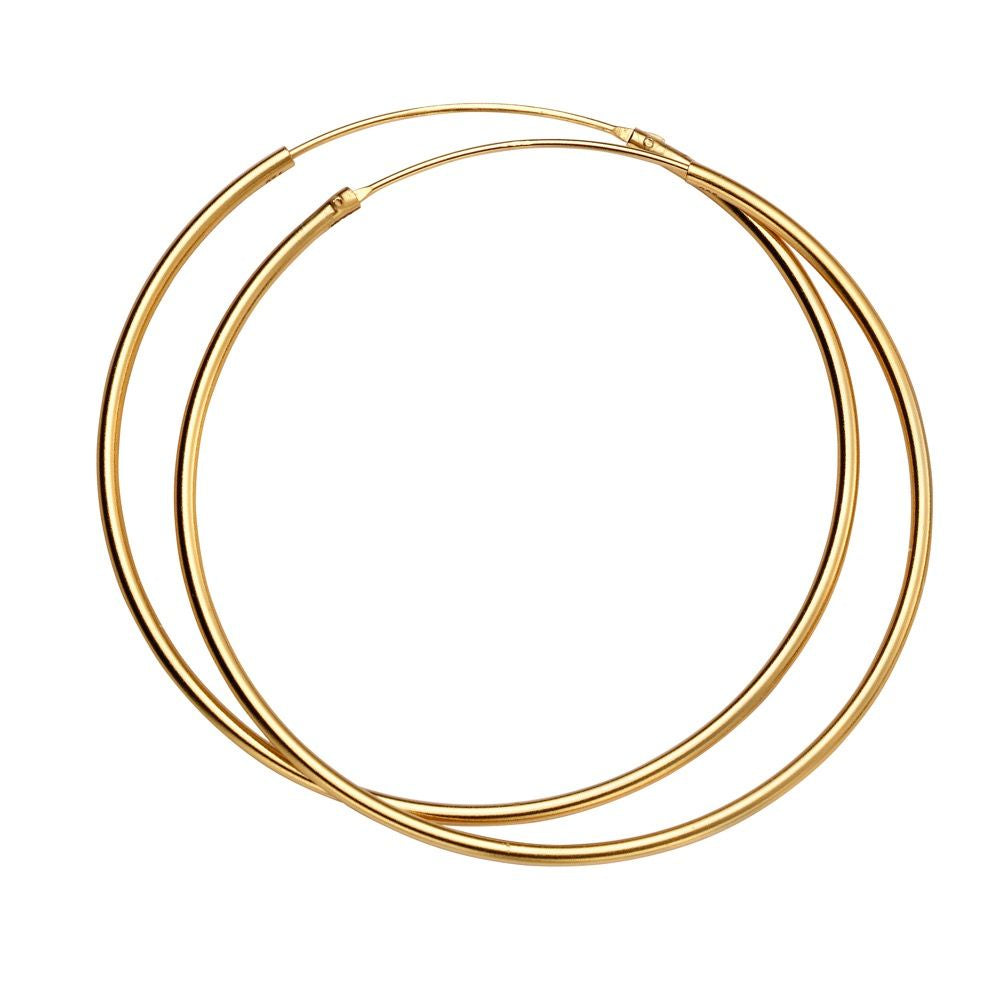 Yellow Gold Plated 50mm Plain Hoops (H243)