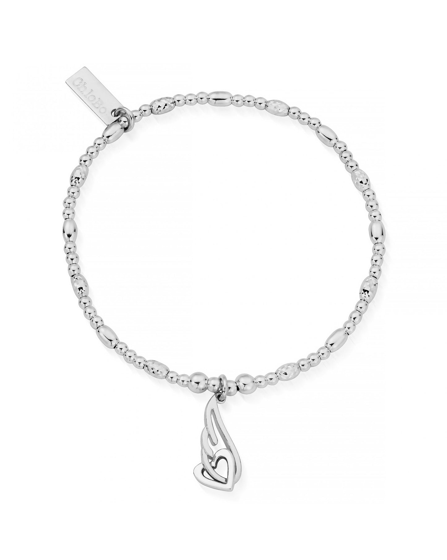 Interlocking Heart and Angel Wing Bracelet