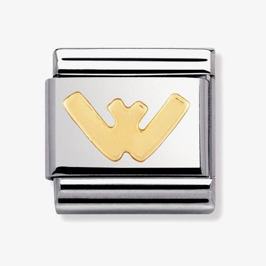 COMPOSABLE Classic LETTERS in stainless steel with bonded yellow gold (23_W)