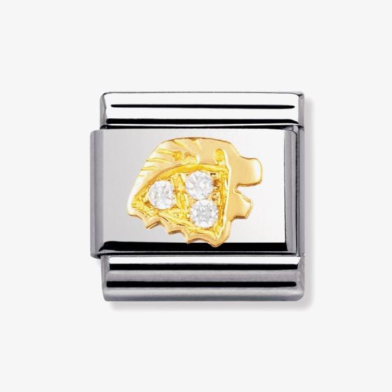 COMPOSABLE Classic ZODIAC in stainless steel with bonded yellow gold and Cubic Zirconia (05_Leo)