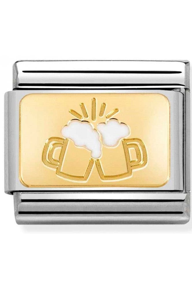 Composable Classic PLATES steel , enamel and bonded yellow gold (51_Beer Cheers)