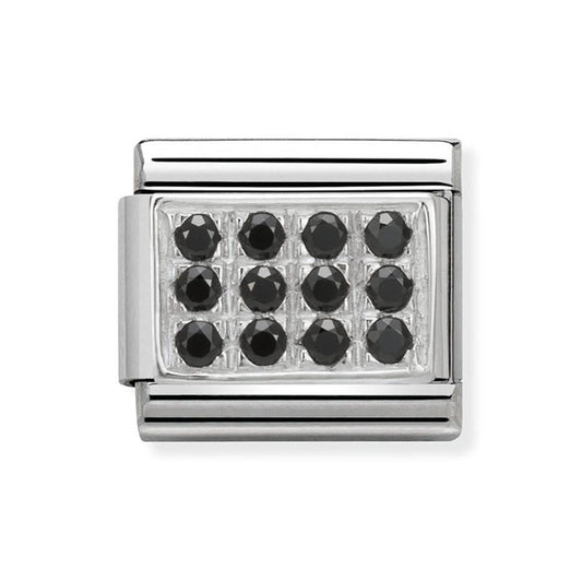 Composable CL PAVE in stainless steel, Cubic zirconia and 925 silver (10_Black CZ)