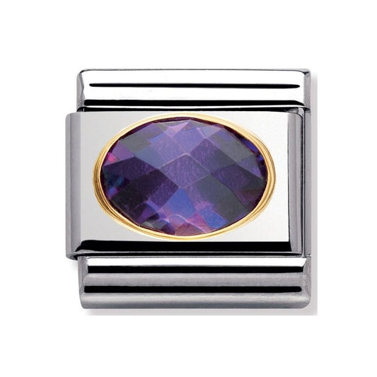 COMPOSABLE Classic FACETED CUBIC zirconia, stainless steel and bonded yellow gold (001_PURPLE)