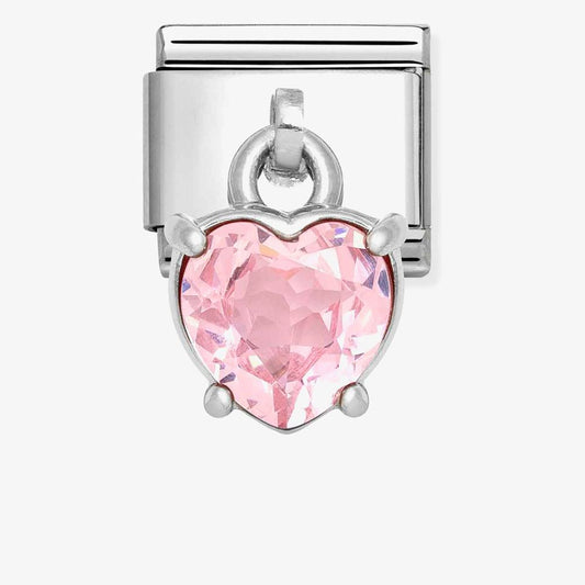 COMPOSABLE CLASSIC LINK, PENDANT HEART CUT STONE, PINK