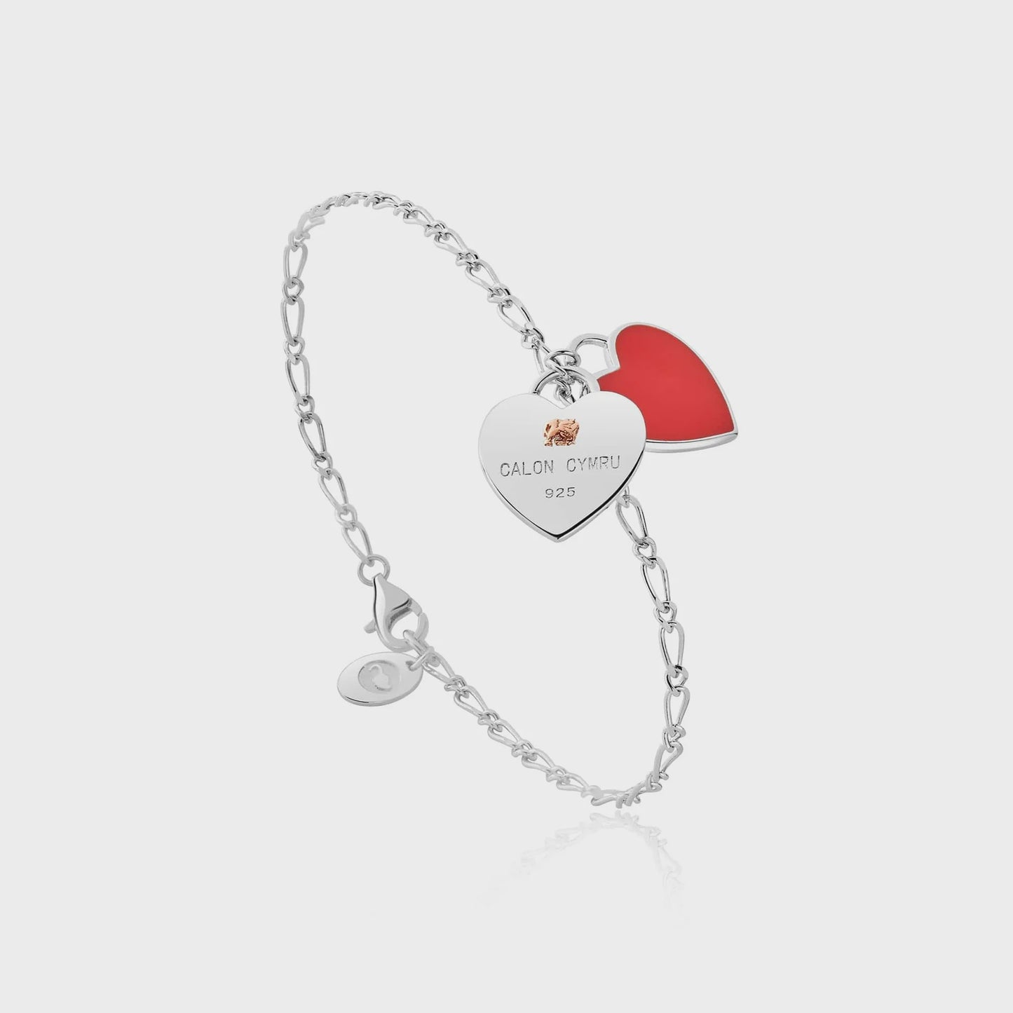 WRU Welsh Heart Silver Bracelet