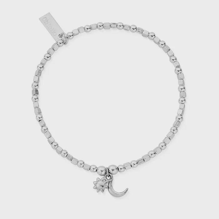 Mini Cube Dainty Moon & Sun Bracelet
