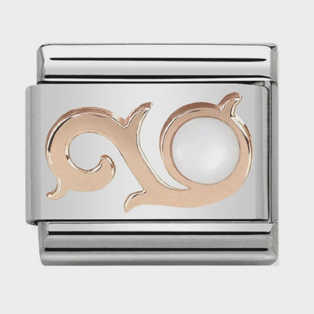 Composable Classic SYMBOLS AND STONES stainless steel and 9k rose gold (01_Swirl and WHITE MOTHER OF PEAR)