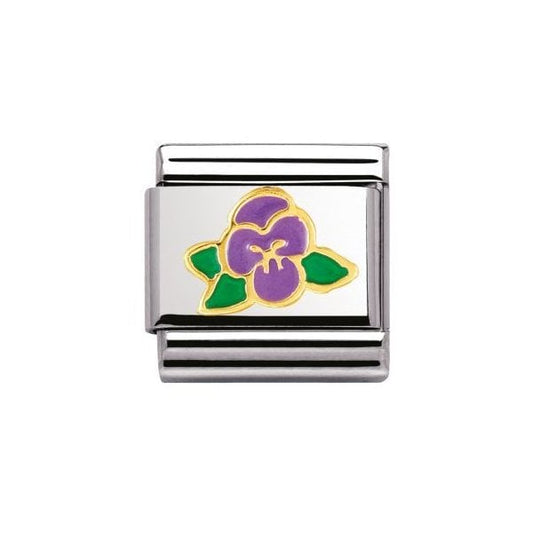 Composable Classic Stainless Steel with Enamel and Bonded Yellow Gold (Violet)