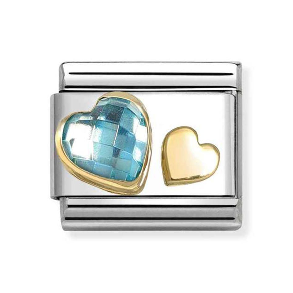 Composable Classic Link, Hearts, Light Blue CZ