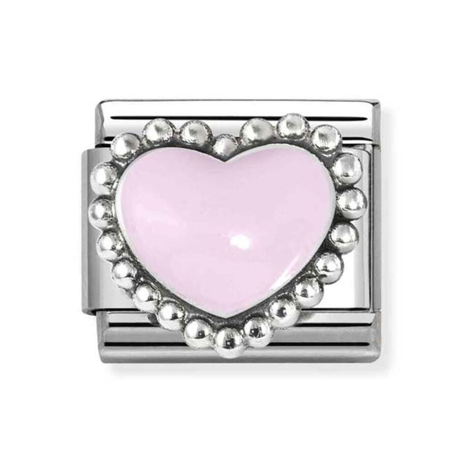 Nomination Composable Classic Pastel Pink Raised Heart Link Charm