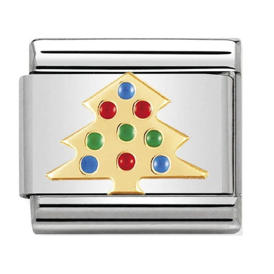 COMPOSABLE Classic CHRISTMAS in stainless steel with enamel and bonded yellow gold (03_Christmas Tree)