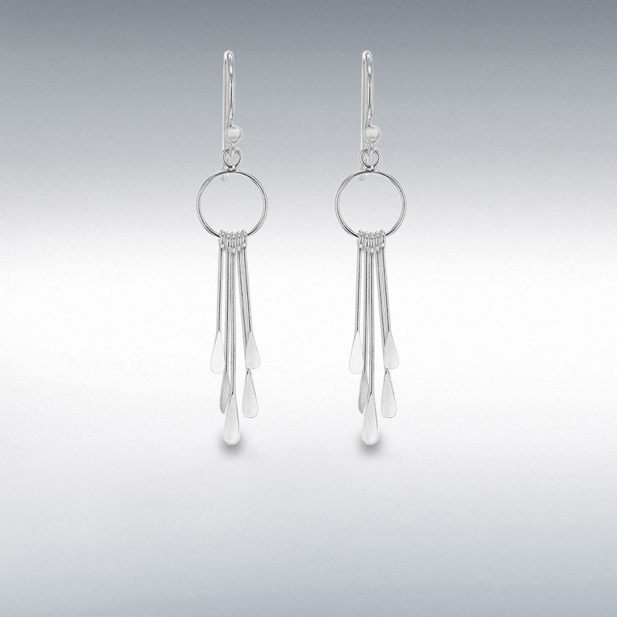 STERLING SILVER CIRCLE AND BAR DROP EARRINGS