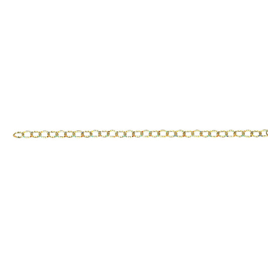 14ct Yellow Gold Filled Oval Cable Star Hammered 21cm Welding Bracelet