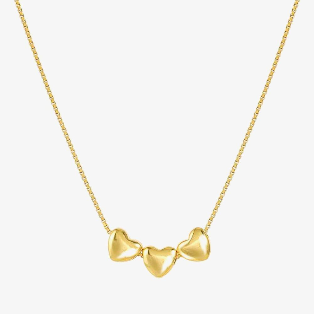 Armonica necklace, 3 Hearts 18K Gold Plated