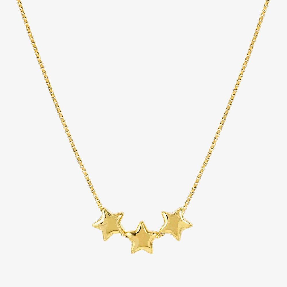 Armonica necklace, 3 Stars 18K Gold plated