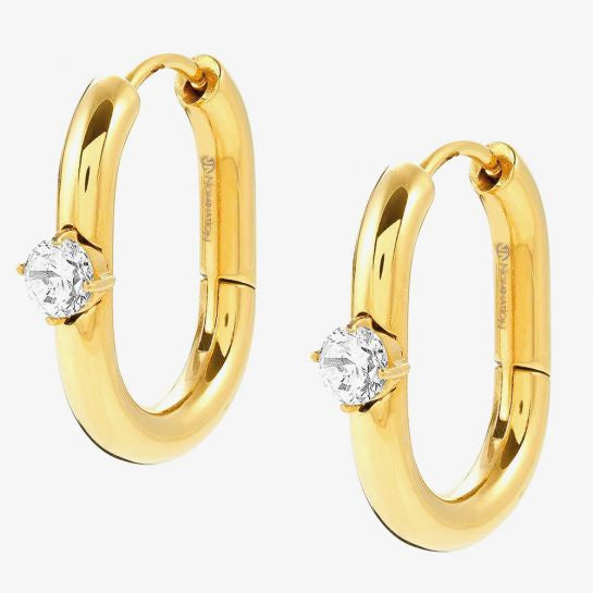 Chainsofstyle hoop Earrings with CZ (Gold IP Plated)