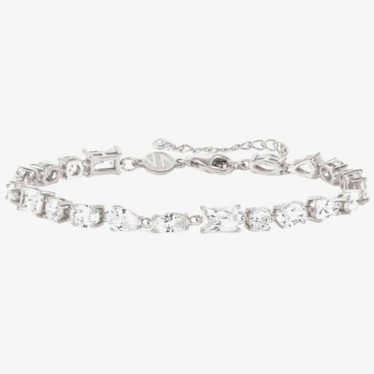 COLOR WAVE bracelet in 925 sterling silver and cubic zirconia (008_WHITE Silver finish)