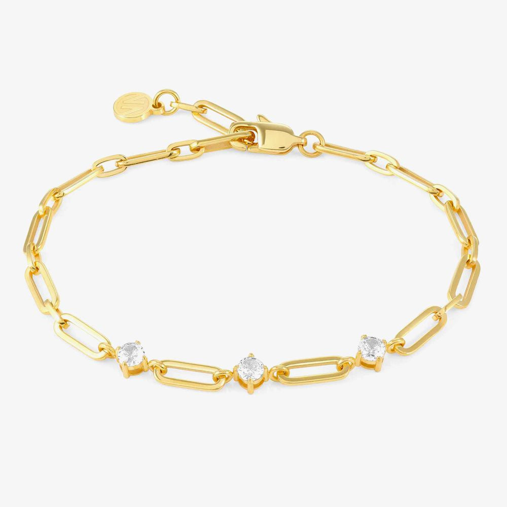 Chainsofstyle bracelet with stones (Gold ip plated)