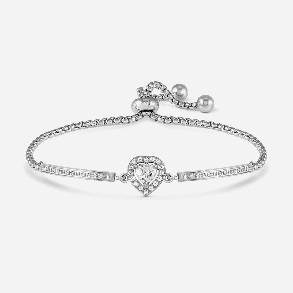 RoyalDream bracelet, Heart, white Crystals and CZ