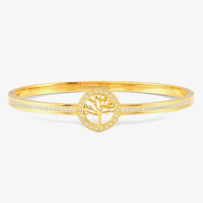 Pretty Bangles bracelet with Tree of Life (Gold IP Plated) SIZE LARGE