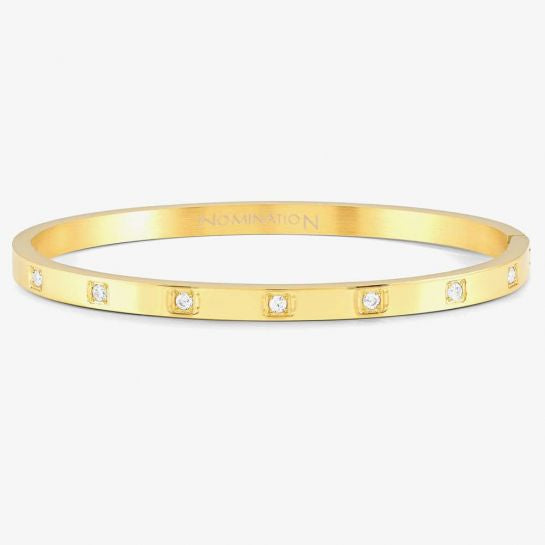 Pretty Bangles rigid bracelet with CZ (Gold IP Plated) SIZE SMALL