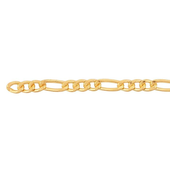 Yellow Gold-Filled 3.5mm Figaro Chain 21cm for Welding Bracelet