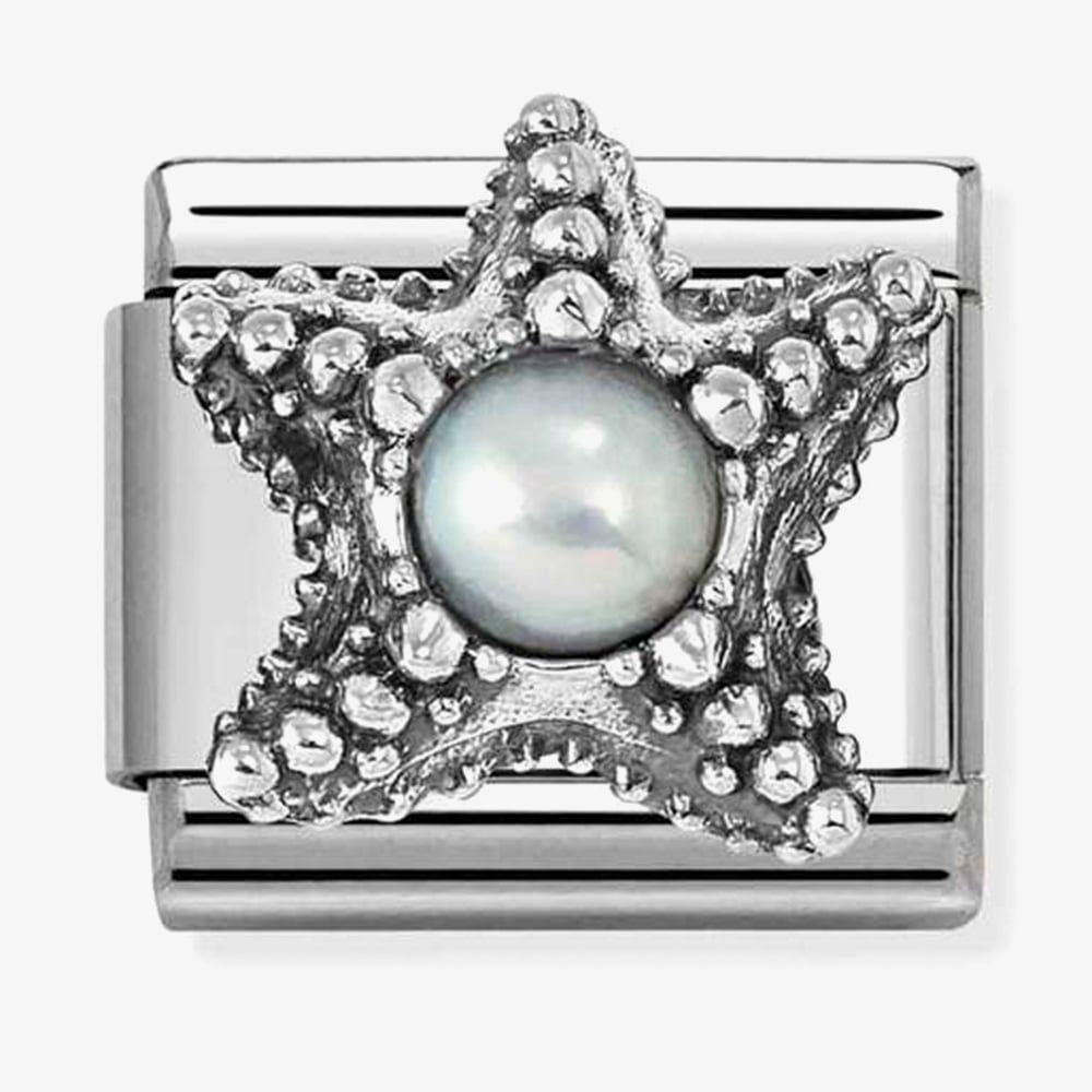 Nomination Starfish With White Pearl Link