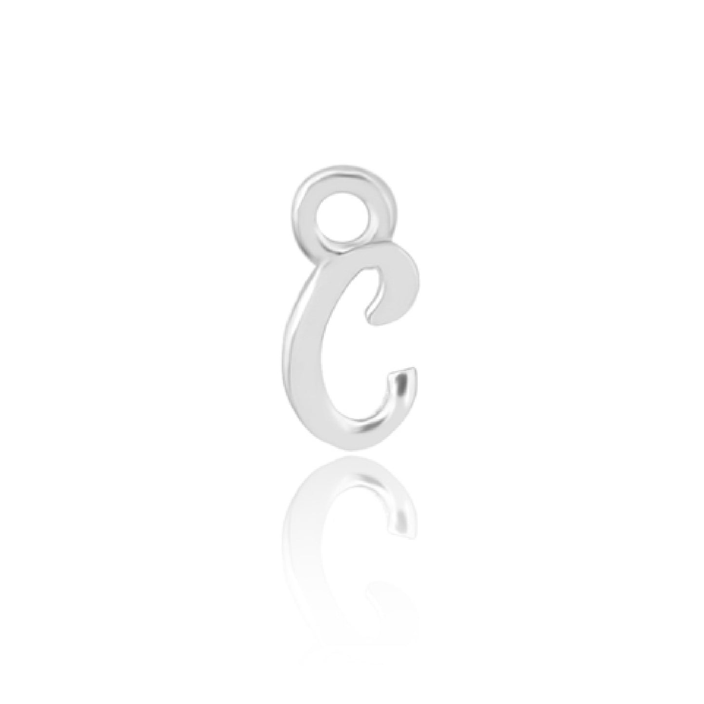 Initial Alphabet Charm, C, 925 Sterling Silver