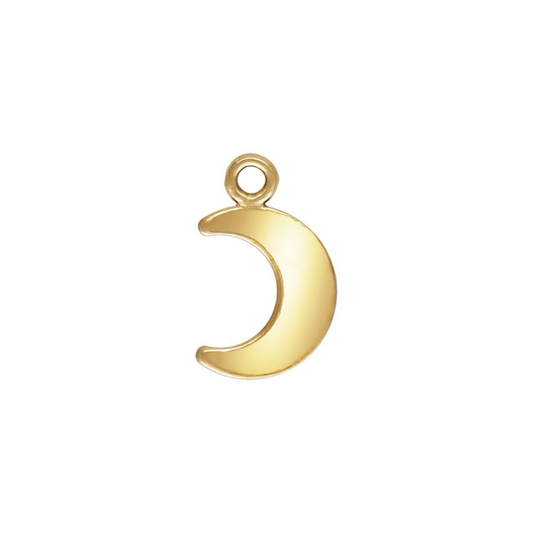 14ct Yellow Gold Filled Flat Moon Charm