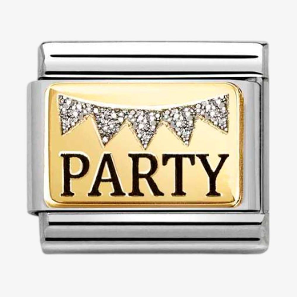 Classic Gold Party with Glitter Bunting Charm