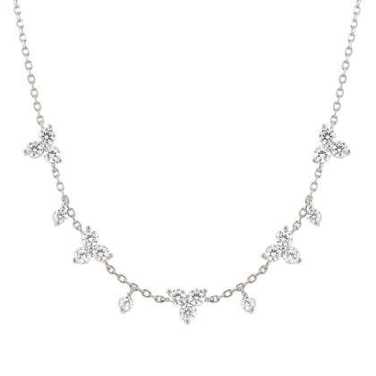 LIFE BOUQUET necklace in 925 sterling silver and cubic zirconia