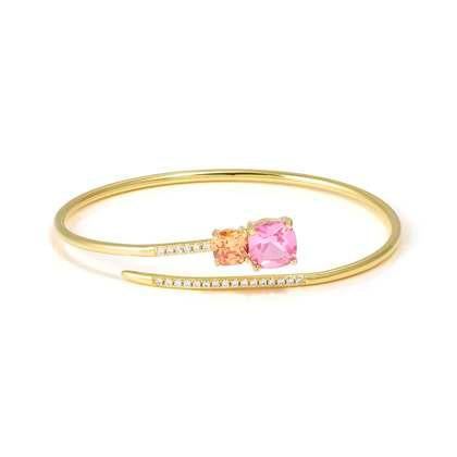 COLOUR WAVE Aurora Edition contrariè bracelet in 925 sterling silver (SMALL SIZE) and colored cubic zirconia