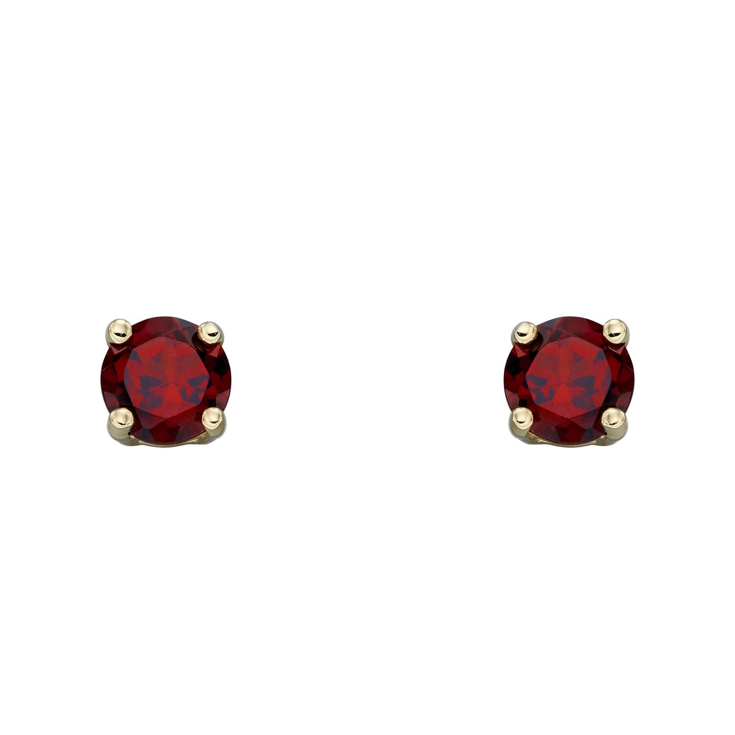 January Garnet Birthstone Stud Earrings in 9ct Gold