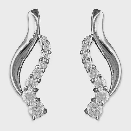 Plain and cubic zirconia curves studs