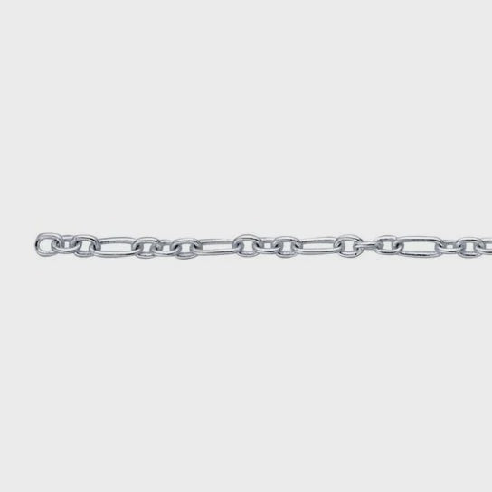 1.5mm Long & Short chain. Sterling Silver  21 cm welding bracelet