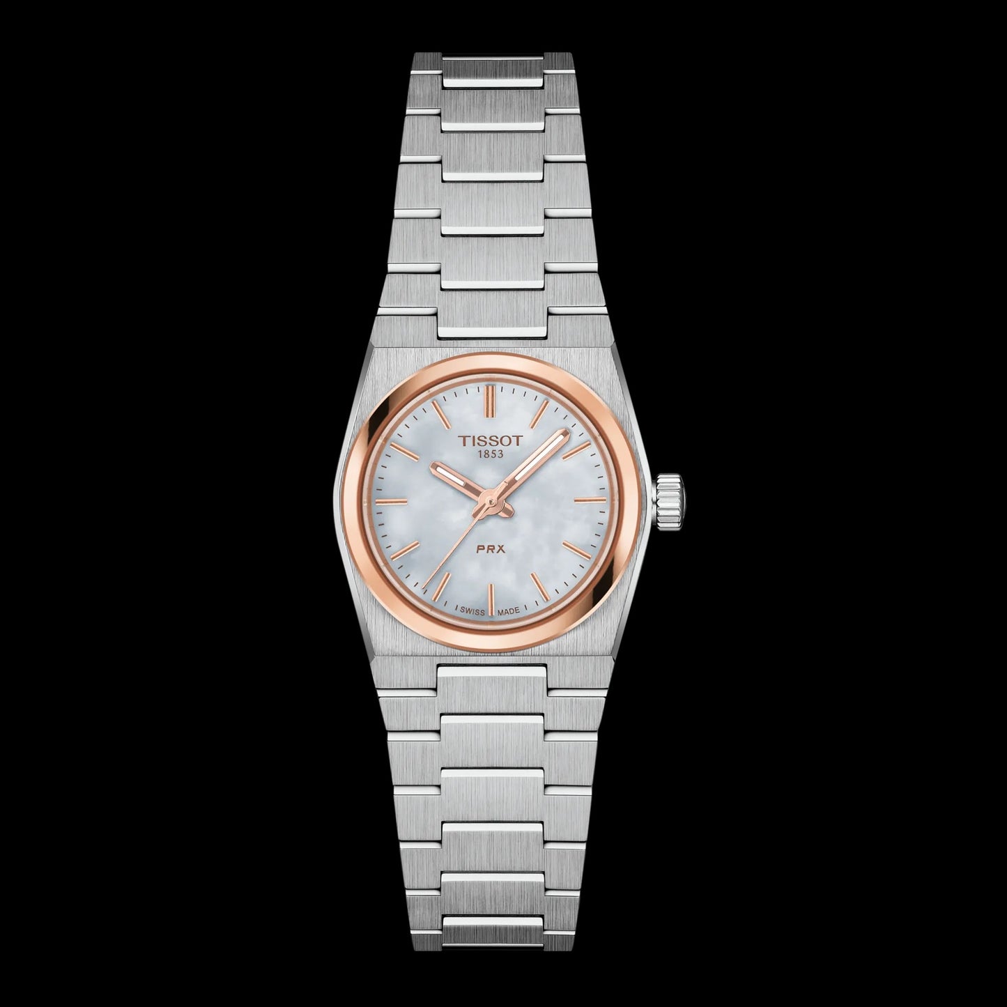 Tissot PRX 25mm Rose Gold Case Mother Of Pearl