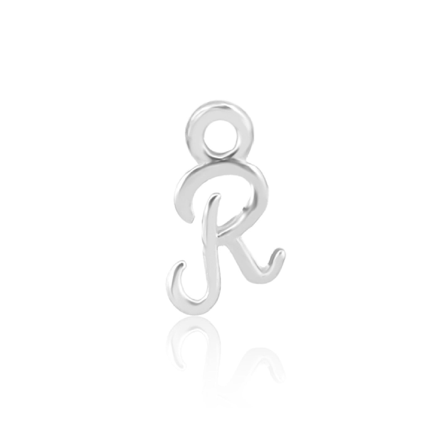 Initial Alphabet Charm, R, 925 Sterling Silver.