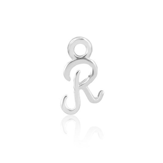 Initial Alphabet Charm, R, 925 Sterling Silver.